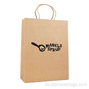 Bolso de compras de papel kraft de regalo de lujo impreso personalizado